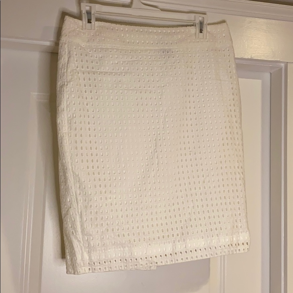 White Ann Taylor Pencil Skirt